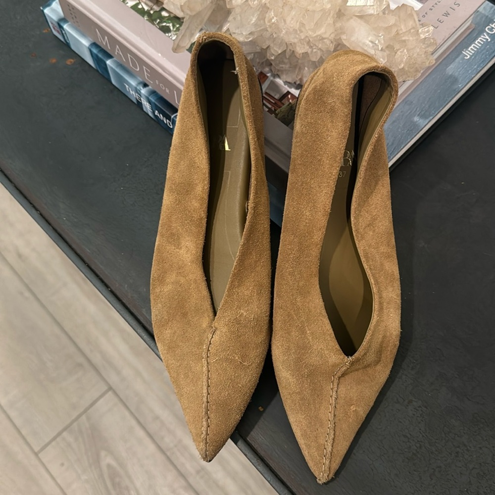 Zara Suede Pointed Flats Size 37 US size 7